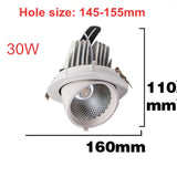 Dimmable LED downlight 10W 15W 25W 30W adjustable 360 led light warm white natural white cold white Trunk downlight AC85-260V