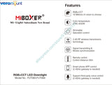 MiBoxer FUT061 9W Smart RGB+CCT LED Recessed Ceiling Downlight AC110V 220V 2700K~6500K 2.4G RF Wireless Remote WiFi APP Control