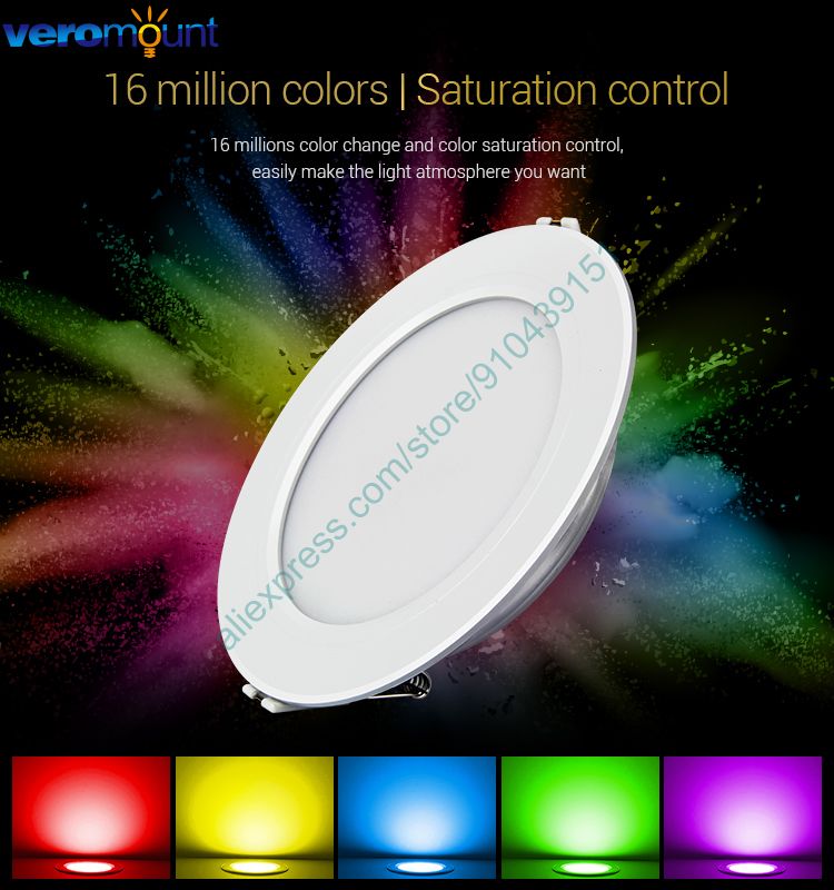 MiBoxer FUT061 9W Smart RGB+CCT LED Recessed Ceiling Downlight AC110V 220V 2700K~6500K 2.4G RF Wireless Remote WiFi APP Control