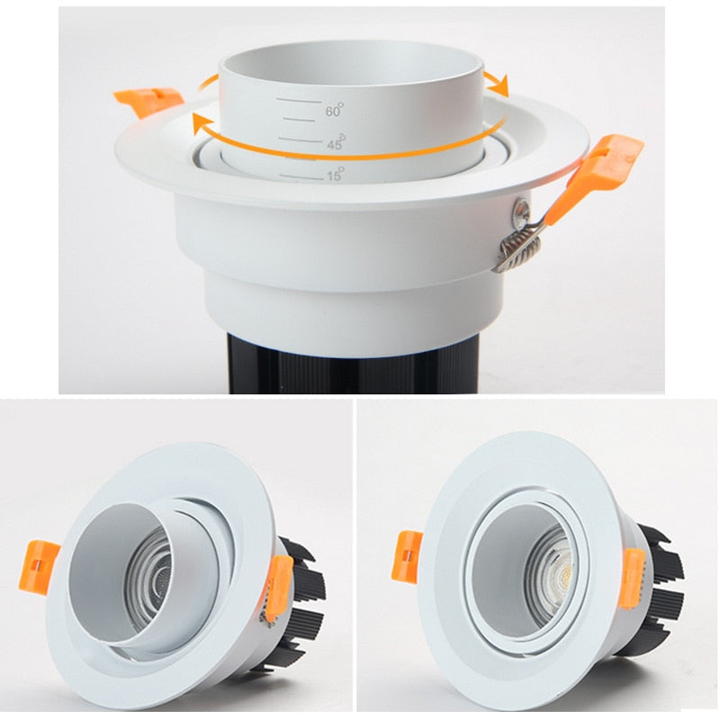 Dimmable 15/45/60 Degree Zoom Focusing 360 Degree Rotation LED COB Downlight 5W 10W 15W LED Spotlight Led Light Bulb 110V 220V
