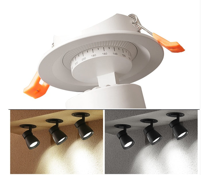 Dimmable Embedded COB Ceiling 12W 20W 35W AC85-265V Rotate 360 Degrees LED Downlight Home Lighting