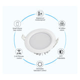 LED Round Brightness adjustable Miboxer 6W RGB+CCT Waterproof LED Downlight FUT063 AC 100V-240V