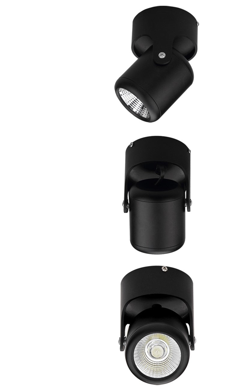 Dimmable Surface Mounted Anti Glare LED Downlights 7W 12W 15W 18W Epistar Chip COB Ceiling Spot Lights AC85~265V Background Lamps