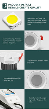 Gledopto Smart Zigbee 3.0 Dimmable LED Ceiling Downlight Suitable For Bedroom Living Room Kitchen Corridor 2200-6500K Pro 12W