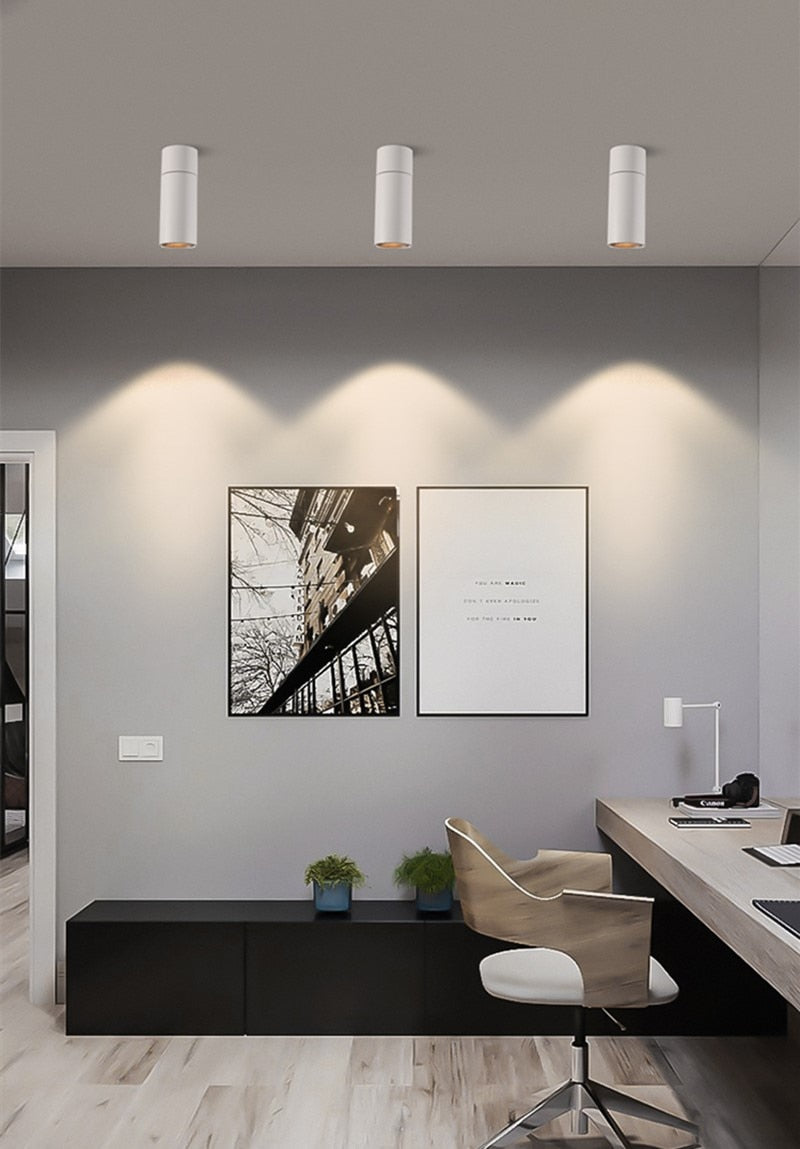 Dimmable LED downlight surface mounted COB LED ceiling spotlight 7W 12W 15W LED light background wall lighting AC85-265V