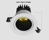 Dimmable Recessed Anti Glare COB LED Downlights 9W/12W/15W LED Ceiling Spot Lights AC85~265V LED Background Lamp Indoor Lighting