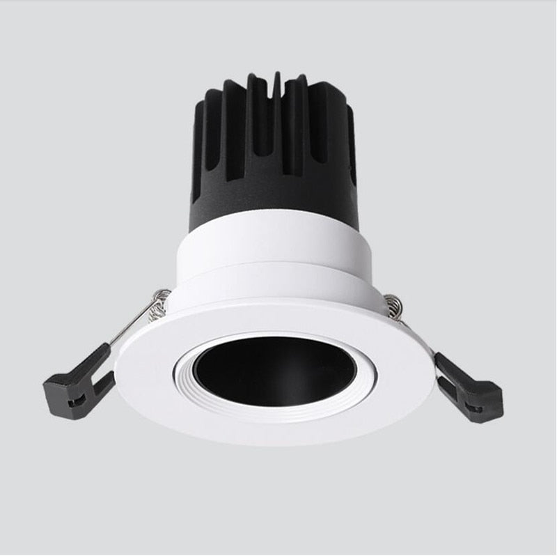 Dimmable Recessed Anti Glare COB LED Downlights 9W/12W/15W LED Ceiling Spot Lights AC85~265V LED Background Lamp Indoor Lighting