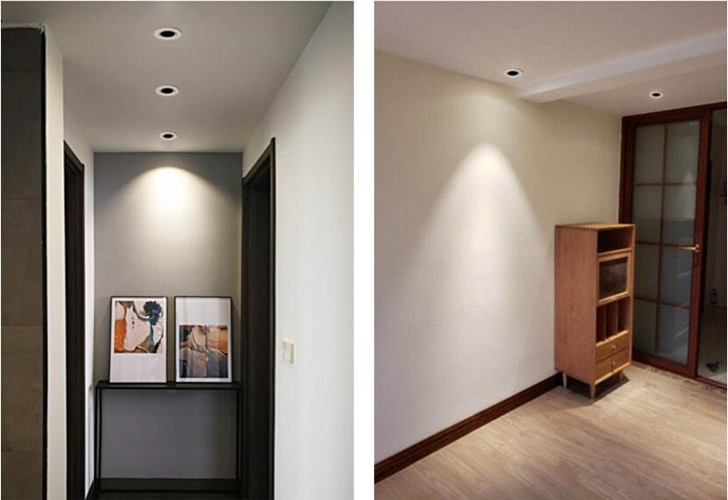 Dimmable Recessed Anti Glare COB LED Downlights 9W/12W/15W LED Ceiling Spot Lights AC85~265V LED Background Lamp Indoor Lighting