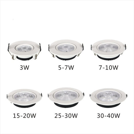 Ultra-Thin Led COB Downlight 3W-40W Recessed Spotlight AC 90V-260V 3000K 4000K 6000K For living Room Lighting