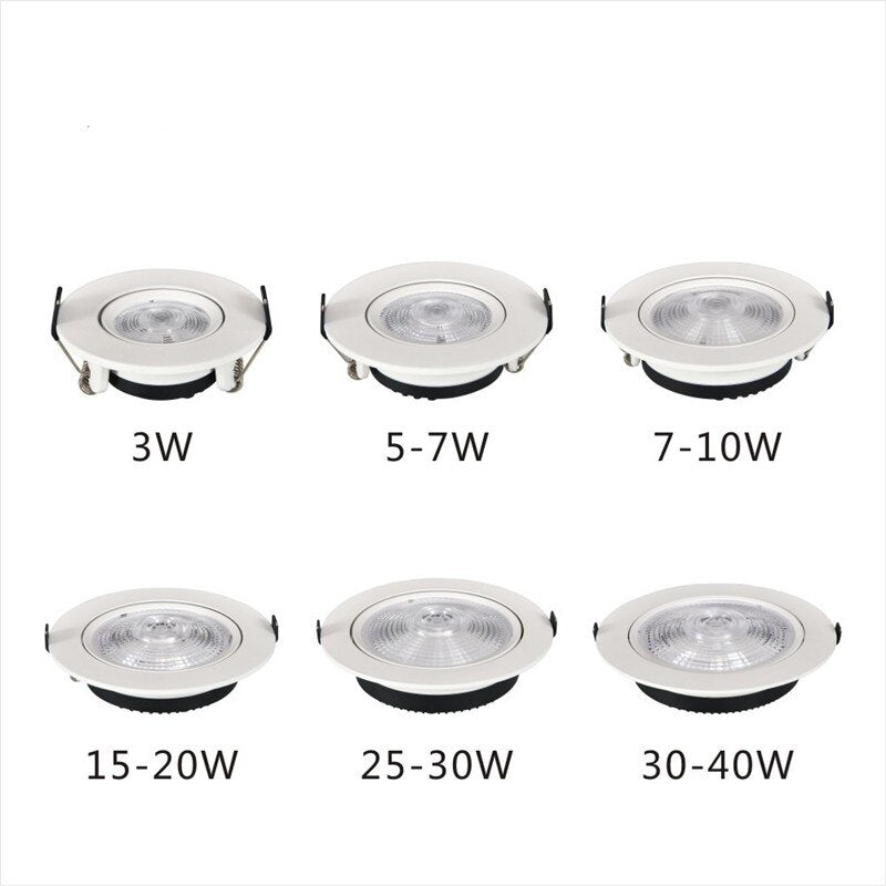 Ultra-Thin Led COB Downlight 3W-40W Recessed Spotlight AC 90V-260V 3000K 4000K 6000K For living Room Lighting