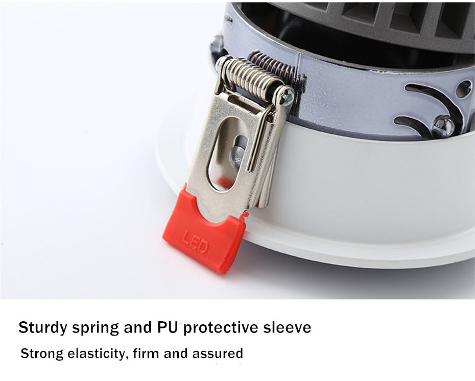 Anti-Glare Downlight7W 12W 15W Dimmable LED lamp Recessed Spotlight Warm White Natural Cool White Light AC85-265 Indoor lighting