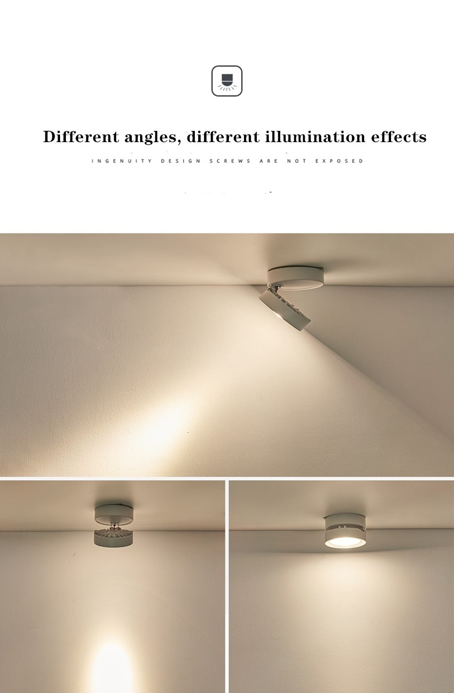 Ultra-Thin Led Downlight 360 Angle Adjustable Ceiling Spot Light 3W 5W 7W Surface mounted ceiling downlight AC220V Indoor Lights