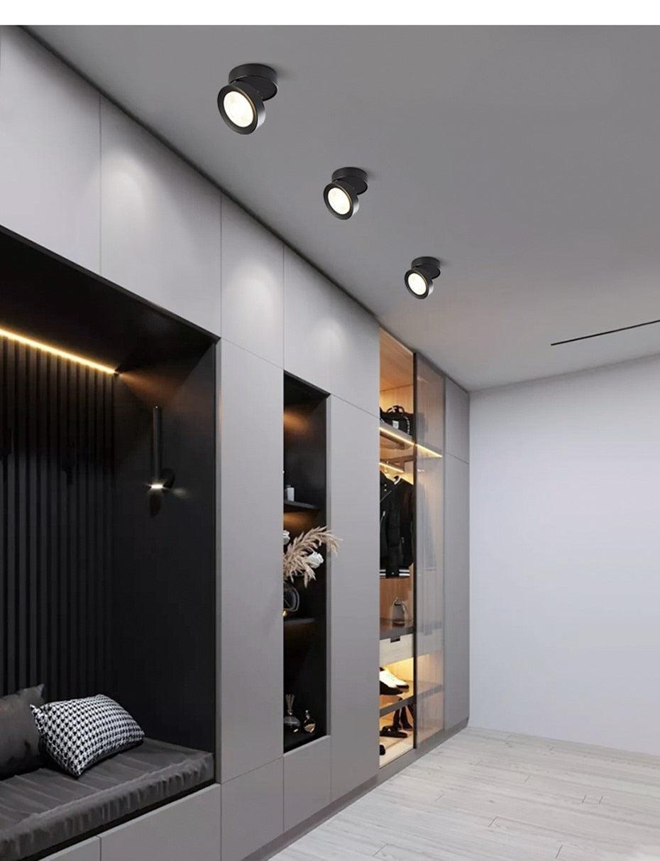 Ultra-Thin Led Downlight 360 Angle Adjustable Ceiling Spot Light 3W 5W 7W Surface mounted ceiling downlight AC220V Indoor Lights