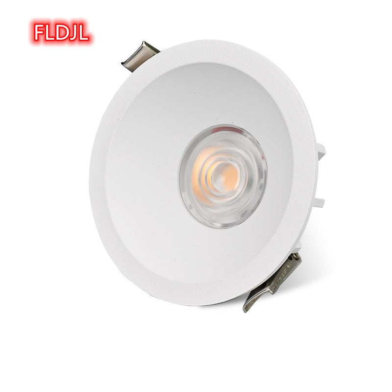 White Downlight COB Anti-Glare Narrow Frame Household Opening 7.5 CM110V 220V 5W 7W 12W 18W Ultra-Thin Embedded LED Ceiling Light