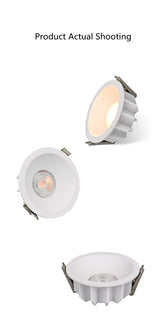 White Downlight COB Anti-Glare Narrow Frame Household Opening 7.5 CM110V 220V 5W 7W 12W 18W Ultra-Thin Embedded LED Ceiling Light