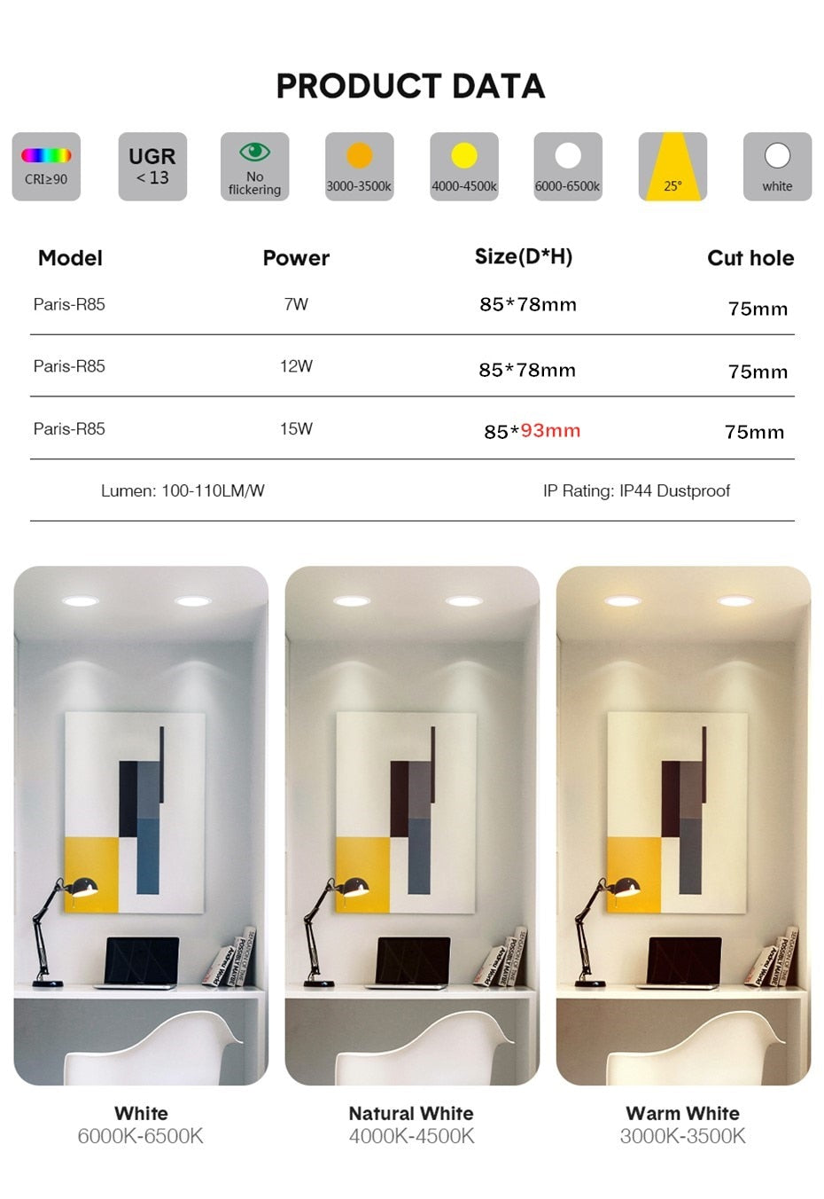 COB LED Downlight Spot Light Led 220V 110V Recessed Lamp Ceiling 7W 12W 15W Down Light For Bedroom Kitchen Indoor Lighting