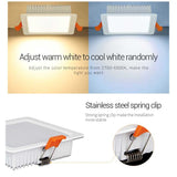 Miboxer LED 9W RGB+CCT LED Downlight FUT064 AC 100V-240V Square Brightness adjustable