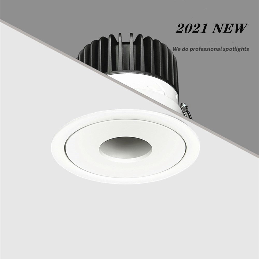 Dimmable LED Downlight 7W 12W 15W  Round Recessed Lamp AC220V 110V Bulb Bedroom Kitchen Indoor Anti Glare Spot Lighting