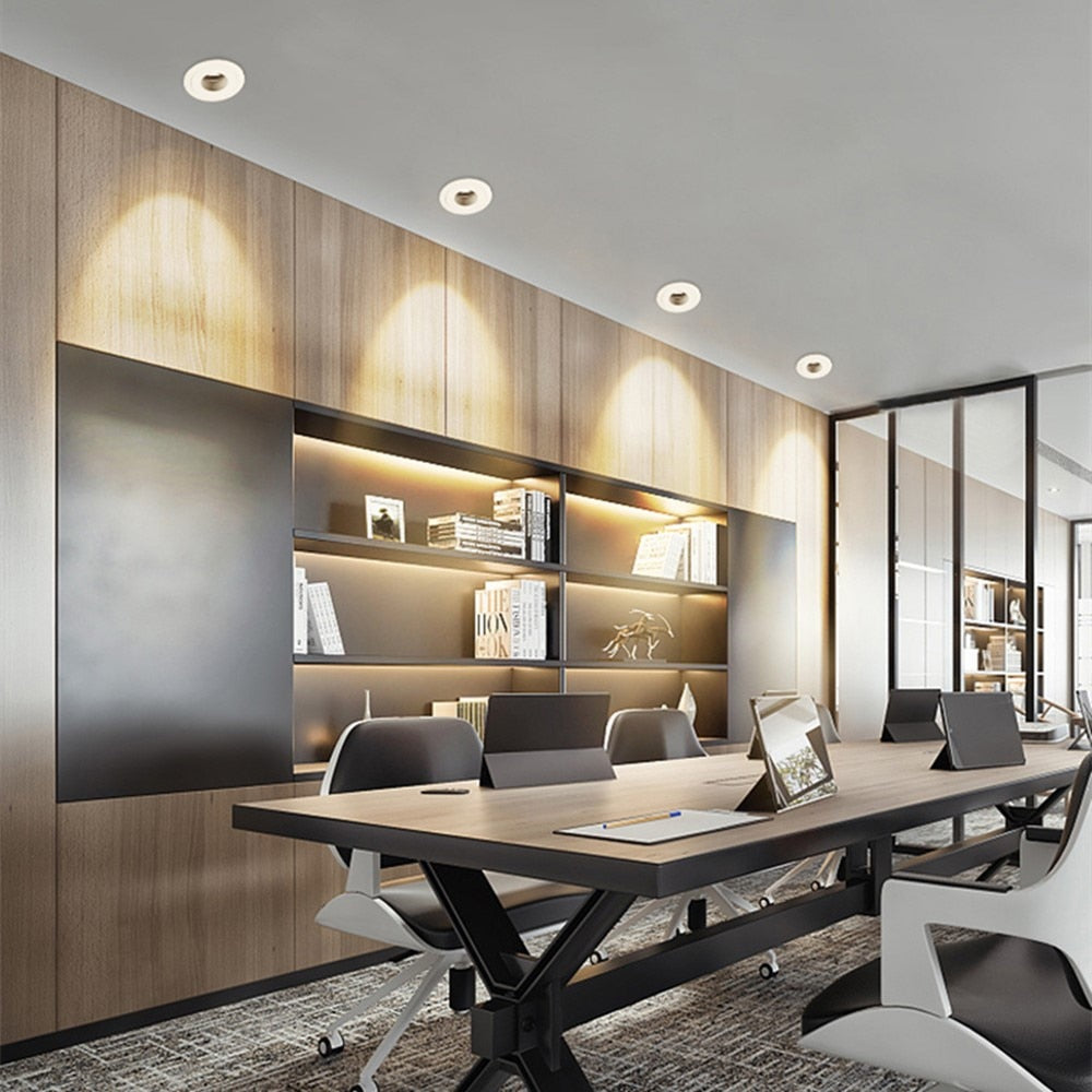 Dimmable LED Downlight 7W 12W 15W  Round Recessed Lamp AC220V 110V Bulb Bedroom Kitchen Indoor Anti Glare Spot Lighting