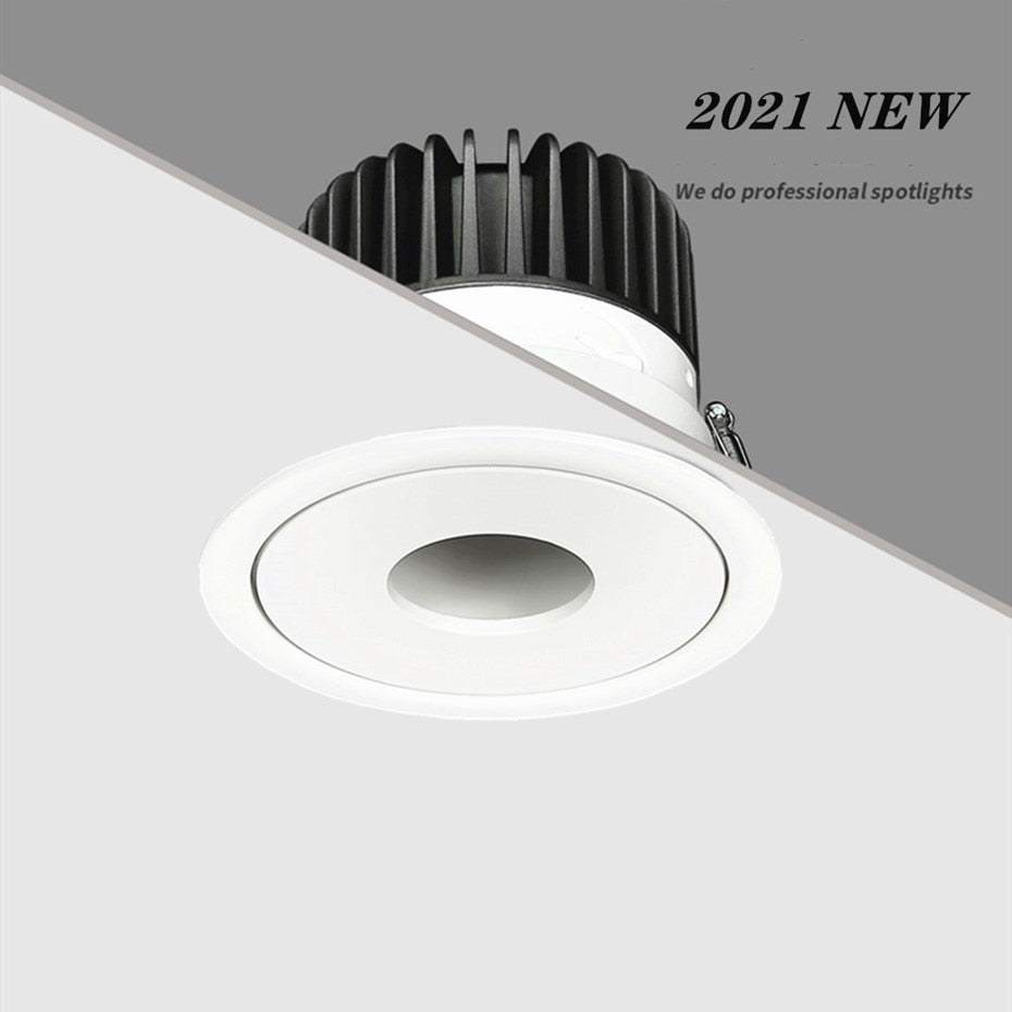 Dimmable LED Downlight 7W 12W 15W  Round Recessed Lamp AC220V 110V Bulb Bedroom Kitchen Indoor Anti Glare Spot Lighting