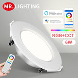 Smart LED lamp Miboxer 6W RGB + CCT LED downlight FUT068 round AC 100V-240V brightness dimmable living room bedroom downlight