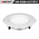 Smart LED lamp Miboxer 6W RGB + CCT LED downlight FUT068 round AC 100V-240V brightness dimmable living room bedroom downlight
