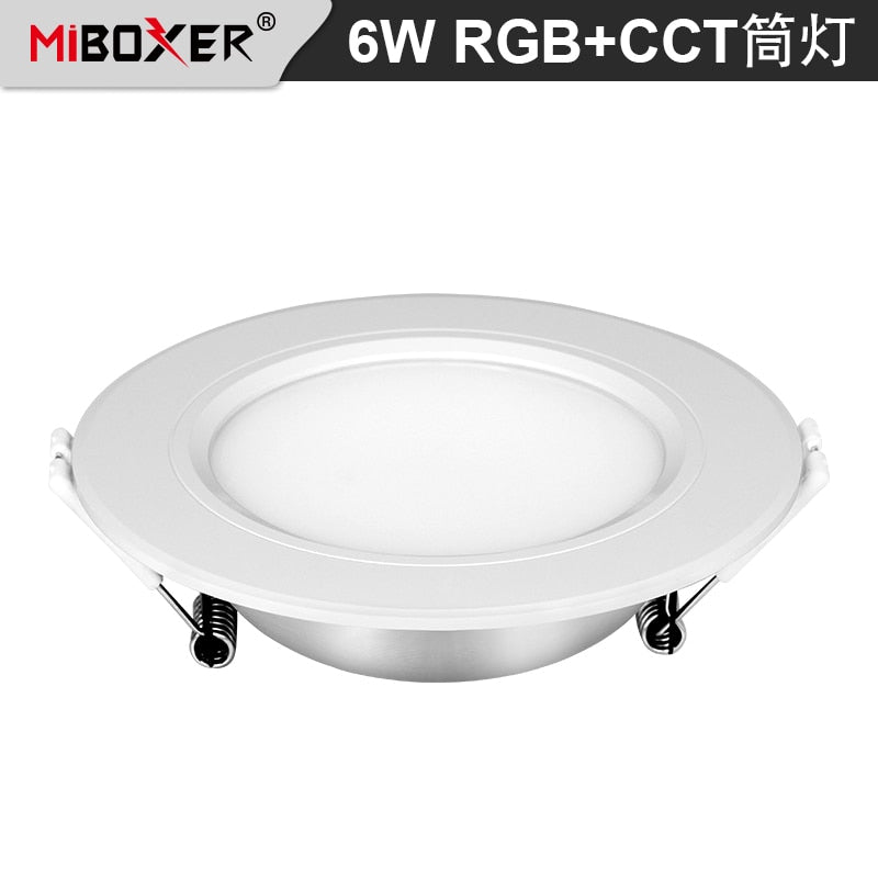 Smart LED lamp Miboxer 6W RGB + CCT LED downlight FUT068 round AC 100V-240V brightness dimmable living room bedroom downlight