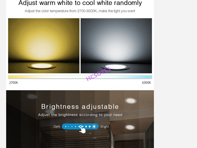 MIBOXER FUT065 18W /FUT066 12W RGB+CCT LED Downlight Brightness adjustable AC110 220V Color temperature Wireless WIFI APP