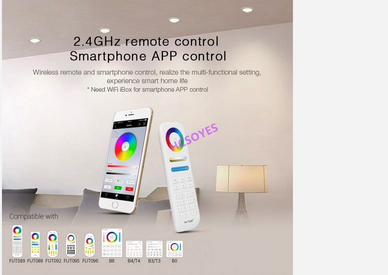 MIBOXER FUT065 18W /FUT066 12W RGB+CCT LED Downlight Brightness adjustable AC110 220V Color temperature Wireless WIFI APP