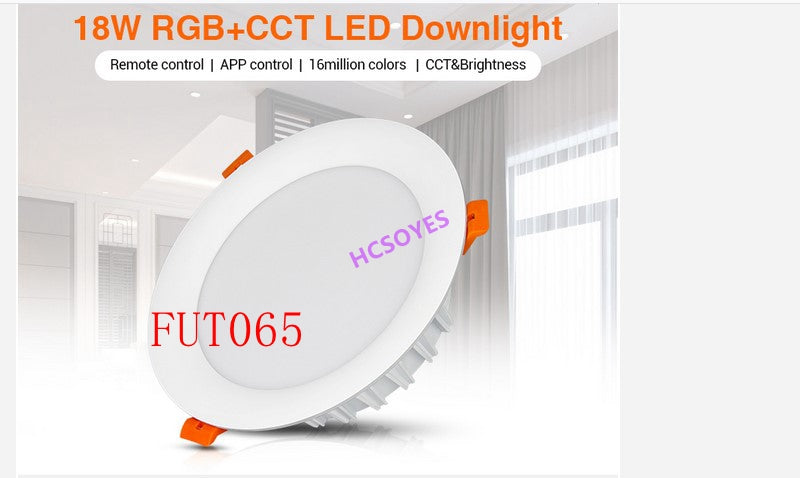 MIBOXER FUT065 18W /FUT066 12W RGB+CCT LED Downlight Brightness adjustable AC110 220V Color temperature Wireless WIFI APP