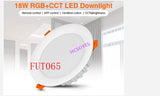 MIBOXER FUT065 18W /FUT066 12W RGB+CCT LED Downlight Brightness adjustable AC110 220V Color temperature Wireless WIFI APP