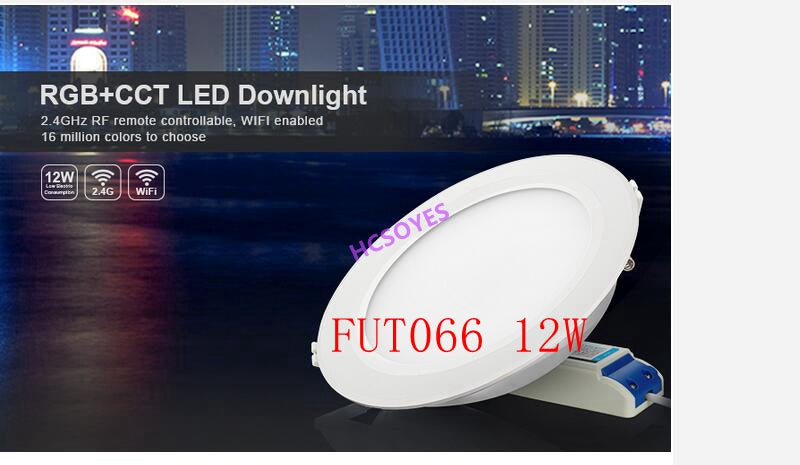 MIBOXER FUT065 18W /FUT066 12W RGB+CCT LED Downlight Brightness adjustable AC110 220V Color temperature Wireless WIFI APP