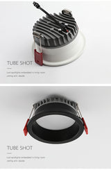 Recessed CCT 3000K-6000K Change Color Temperature LED COB Downlight 85-265V Ceiling Lamp Spot Light 12W 15W 18W 24W With Drive