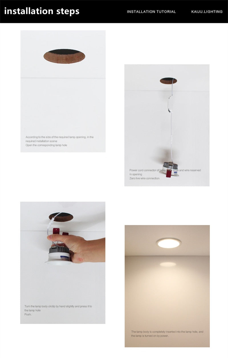 Recessed CCT 3000K-6000K Change Color Temperature LED COB Downlight 85-265V Ceiling Lamp Spot Light 12W 15W 18W 24W With Drive