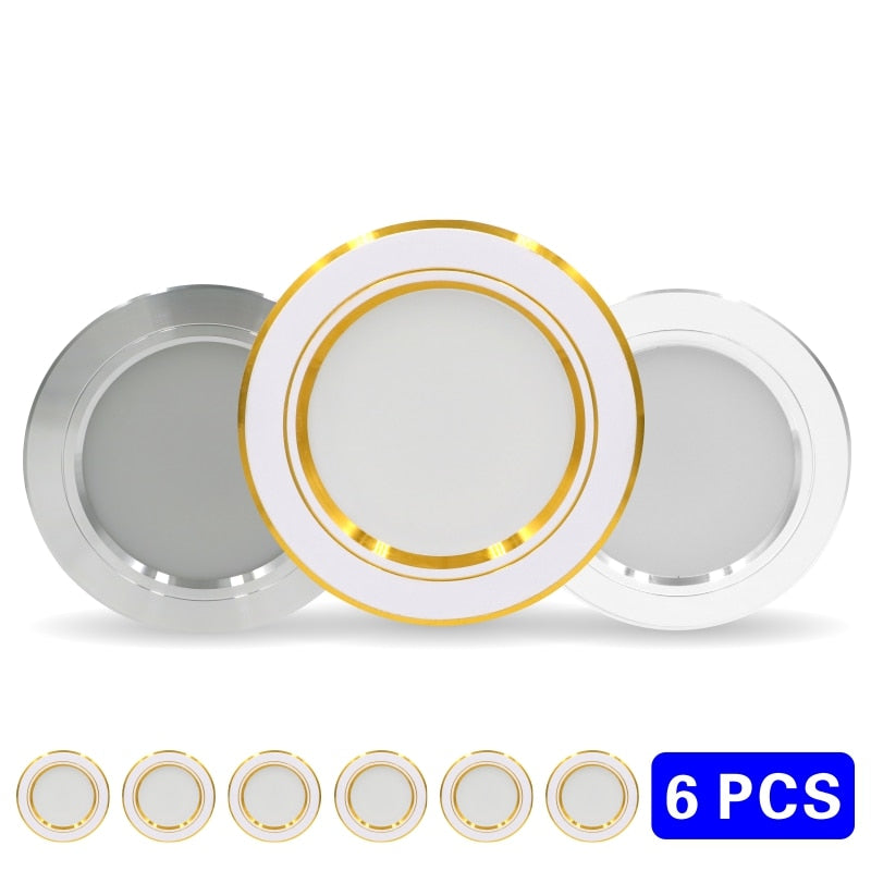 Led Downlight 220v Ceiling Light 5W 9W 12W Recessed Down light Round Led Panel Light 6pcs/lot 15W 18W Spotlight Indoor Lighting