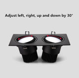 Energy saving Recessed Double LED Dimmable Downlight COB 7w 9w 12W 24W LED Spot light decoration Ceiling Lamp AC 110V 220V