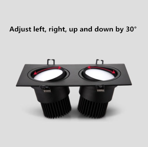 Energy saving Recessed Double LED Dimmable Downlight COB 7w 9w 12W 24W LED Spot light decoration Ceiling Lamp AC 110V 220V