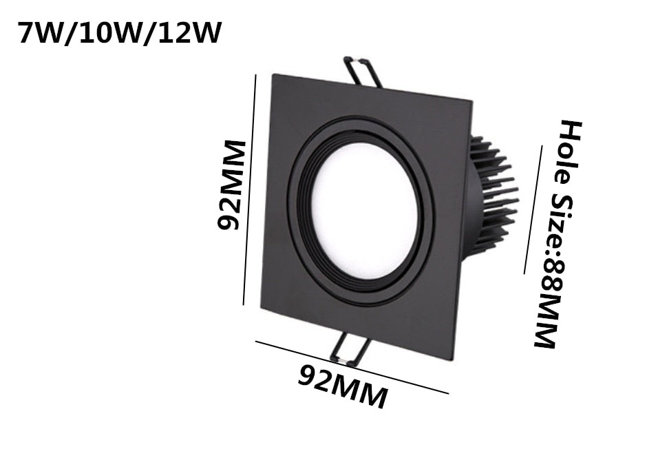 Energy saving Recessed Double LED Dimmable Downlight COB 7w 9w 12W 24W LED Spot light decoration Ceiling Lamp AC 110V 220V