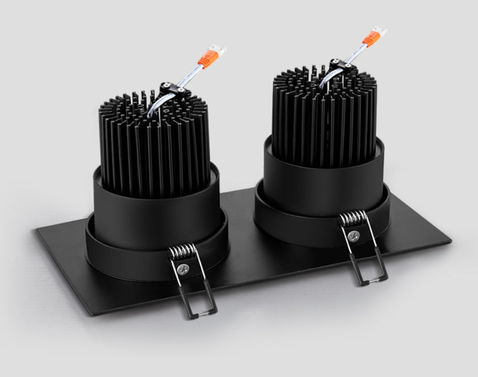 Energy saving Recessed Double LED Dimmable Downlight COB 7w 9w 12W 24W LED Spot light decoration Ceiling Lamp AC 110V 220V