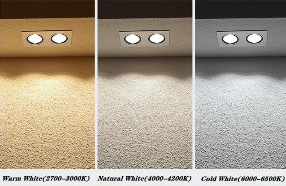 Energy saving Recessed Double LED Dimmable Downlight COB 7w 9w 12W 24W LED Spot light decoration Ceiling Lamp AC 110V 220V