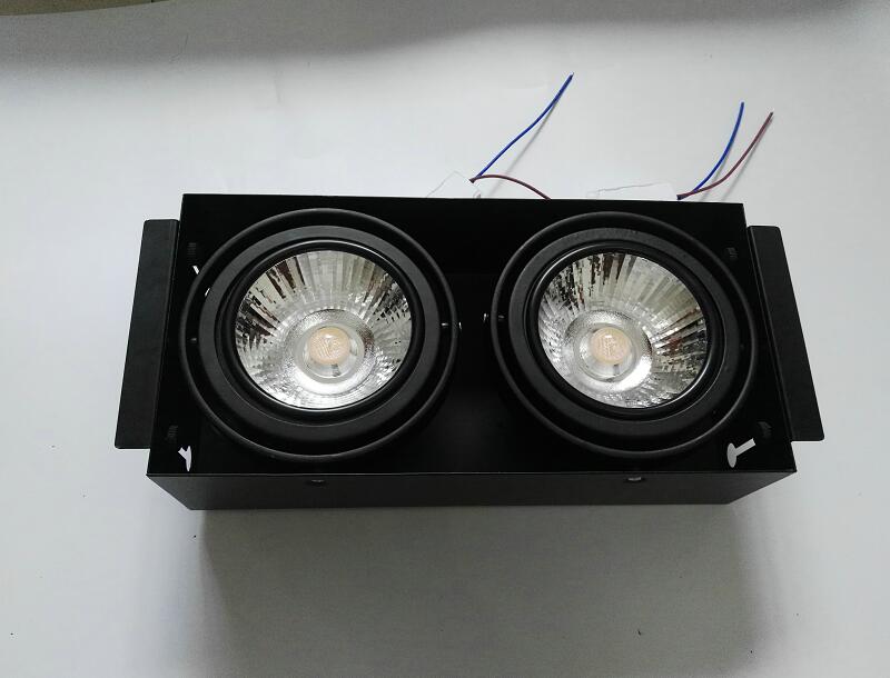 Square 2*15W 2head COB LED Downlight all with power Driver 15W COB LED Down Light