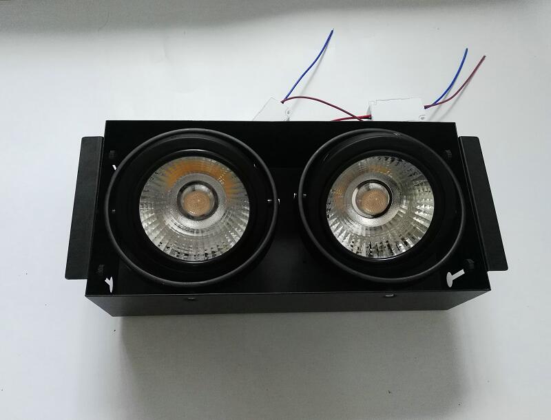 Square 2*15W 2head COB LED Downlight all with power Driver 15W COB LED Down Light