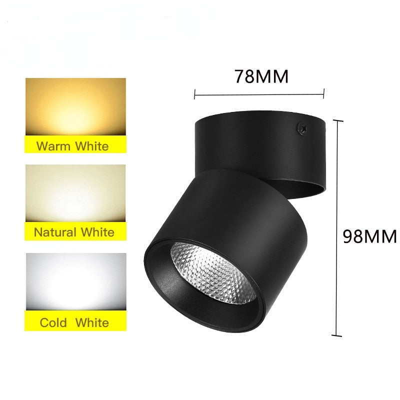 LED Surface Mounted Downlight Ceiling Spotlight Adjustable Angle Non-opening Ceiling Aisle Corridor Entrance Hallway Downlight