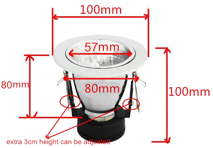 NEW 2.5inch E27 White Round Recessed Casing Downlight Holder e27 5pcs/lot