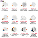 LED Downlight Spotlight Dimmable RGB+CCT 50Hz/60Hz 6W/9W/12W/15W/18W/25W MiBoxer FUT060/061/062/063/064/065/066/068/069/070/071/072