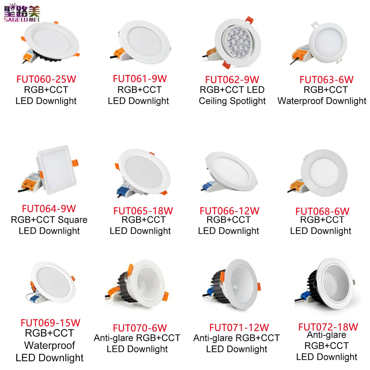 LED Downlight Spotlight Dimmable RGB+CCT 50Hz/60Hz 6W/9W/12W/15W/18W/25W MiBoxer FUT060/061/062/063/064/065/066/068/069/070/071/072