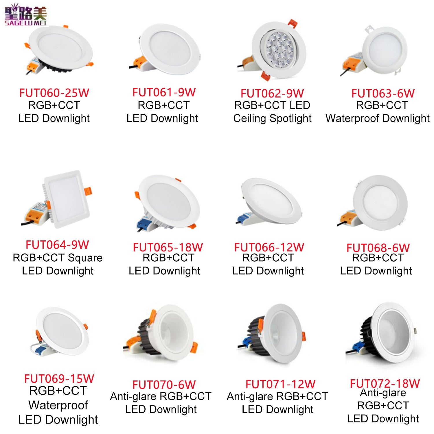 LED Downlight Spotlight Dimmable RGB+CCT 50Hz/60Hz 6W/9W/12W/15W/18W/25W MiBoxer FUT060/061/062/063/064/065/066/068/069/070/071/072