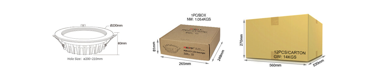 LED Downlight Spotlight Dimmable RGB+CCT 50Hz/60Hz 6W/9W/12W/15W/18W/25W MiBoxer FUT060/061/062/063/064/065/066/068/069/070/071/072