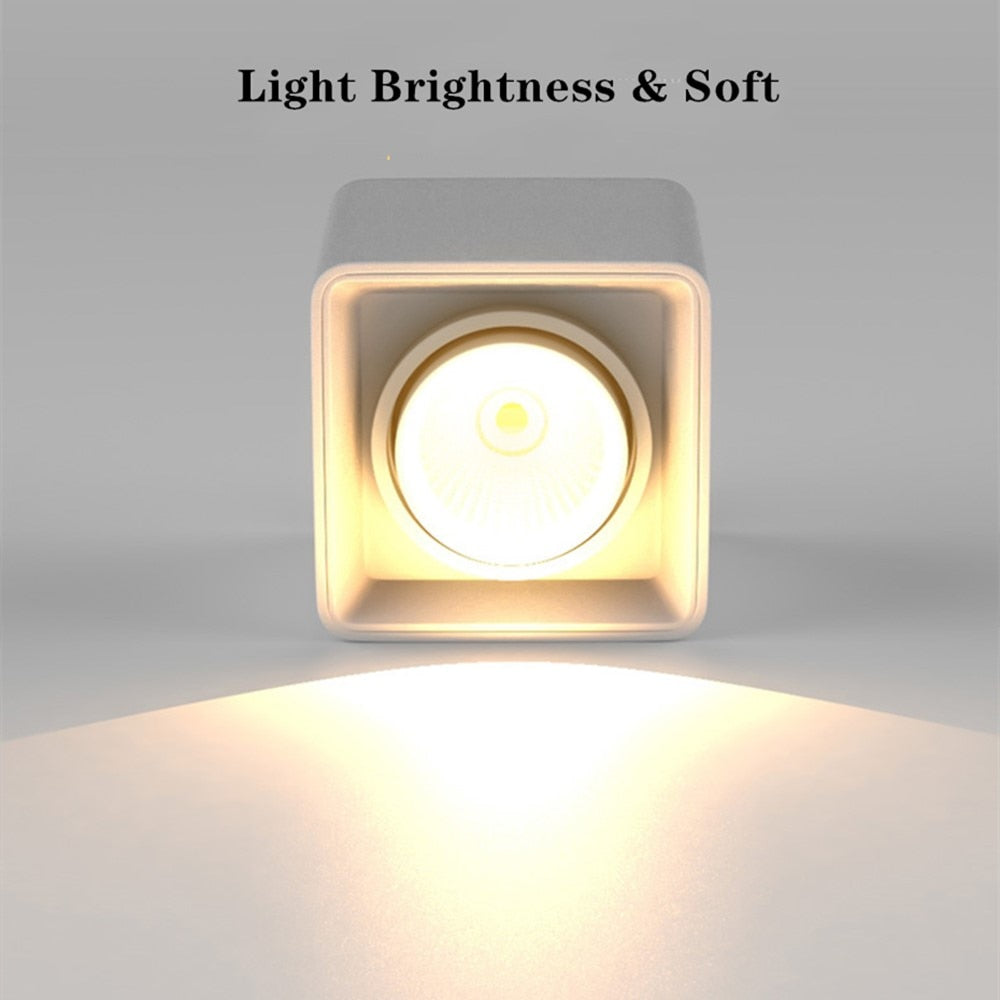 Square Dimmable Surface Mounted LED Downlights 7W COB LED Ceiling Spot Lights AC110-220V ceiling led lights Indoor Spot Lightings