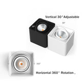 Square Dimmable Surface Mounted LED Downlights 7W COB LED Ceiling Spot Lights AC110-220V ceiling led lights Indoor Spot Lightings